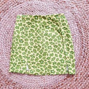 Green Daisy Mini Skirt